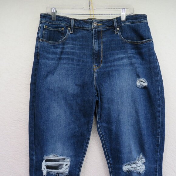 Levis Jeans Womens Size 33 Skinny High Rise 721 Medium Wash Distressed Denim - Picture 2 of 11